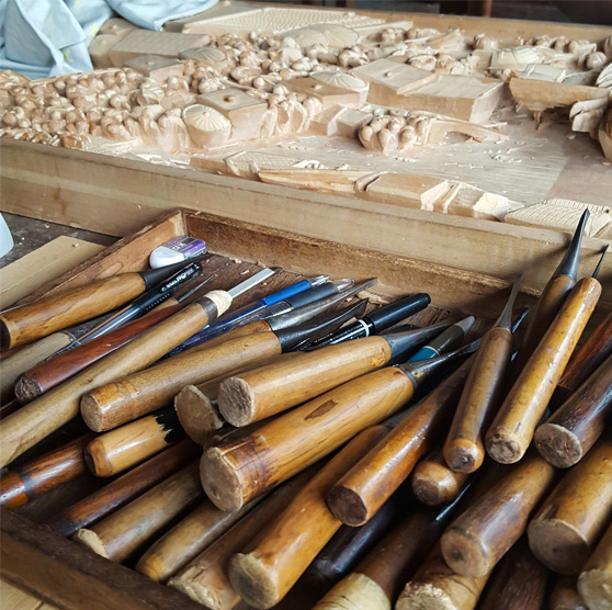 European wood shop carving tools